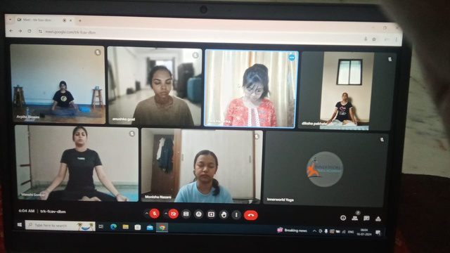 Group yoga session